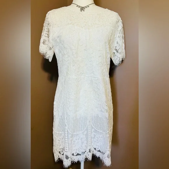 New w/ Tag MSLG Women's Round Neck V-Back Lace Dress Size XL - Picture 2 of 8